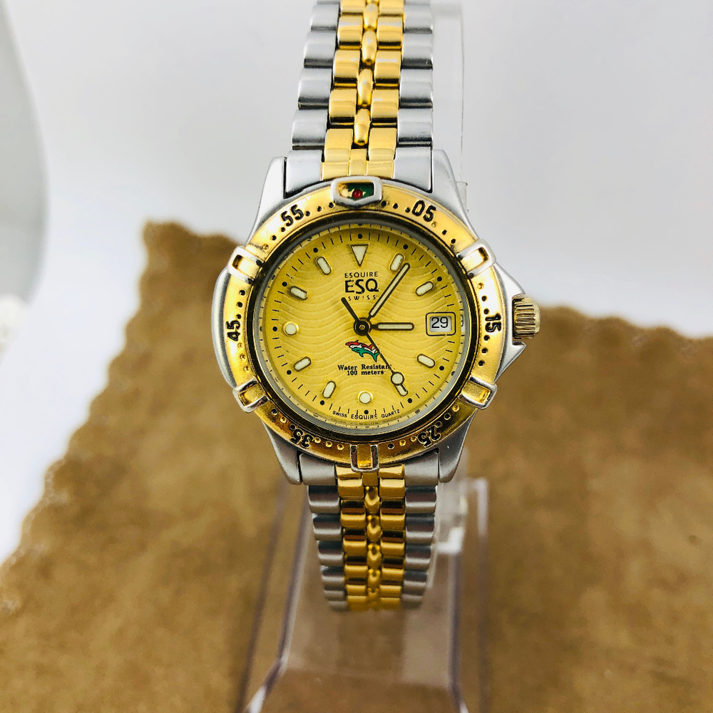 Vintage Rare Movado ESQ Swiss Date Diver Watch